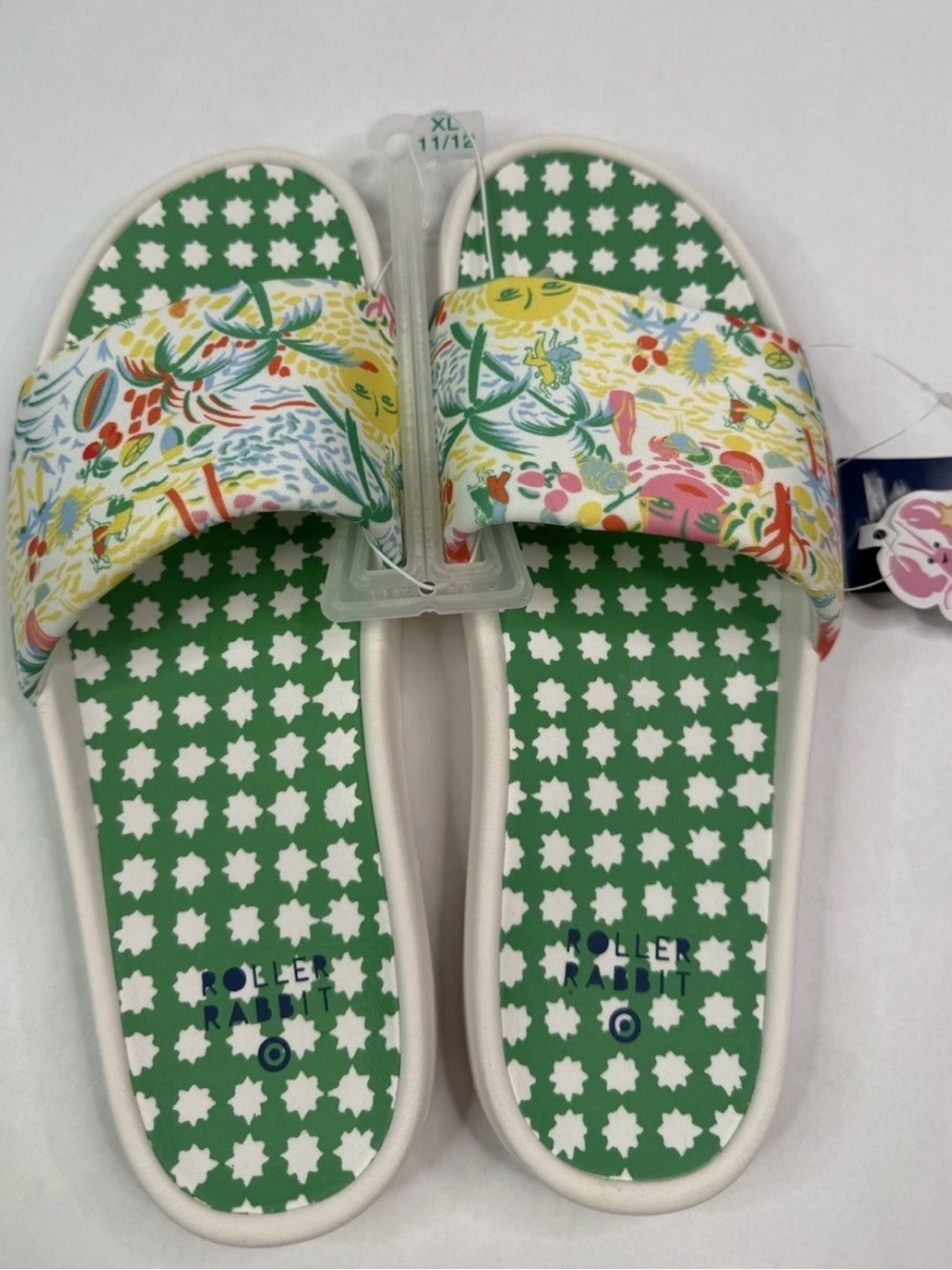 Roller Rabbit Women’s Green Floral Slide Sandals